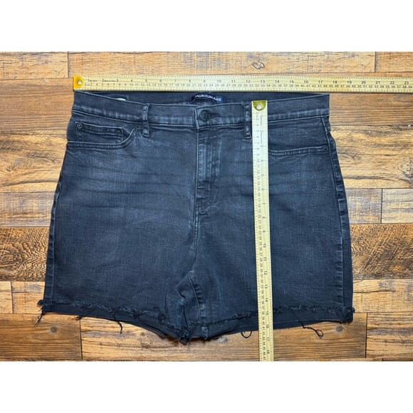 Calvin‎ Klein Jeans Black Cuffed High Rise Denim Cut Off Shorts Size 16 - Picture 6 of 11
